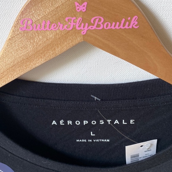 Aeropostale Black Long-sleeve Tee Shirt, Size L, NWT - Picture 3 of 6